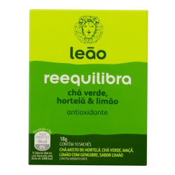 cha verde hortela e limao leao reequilibra caixa 18g 10 unidades