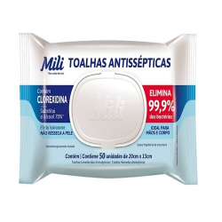 toalha umedecida mili antisseptica -