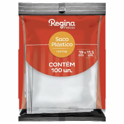 sacola plastica regina p/ hot dog 100 unidades