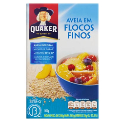 aveia em flocos finos quaker caixa 450g embalagem economica