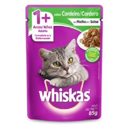 alimento whiskas pedacos de carne ao molho sabor cordeiro 85g