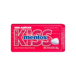 pastilha mentos 35g kiss mini morango