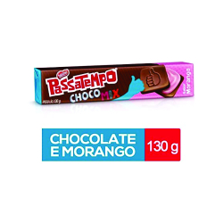 biscoito recheado passatempo chocolate com morango 130gr