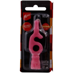 vela aniversario regina rosa n.6 un