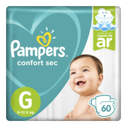 fralda pampers confort sec g 60 unidades