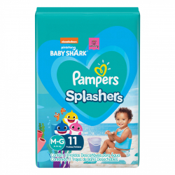 fralda descartavel infantil pampers splashers m-g pacote 11 unidades
