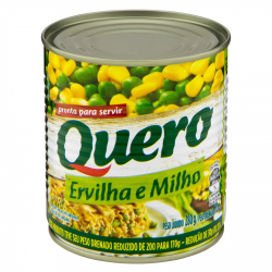 ervilha e milho verde em conserva quero lata 170g