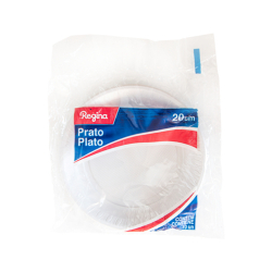 prato plastico regina branco 20cm com 10 unidades