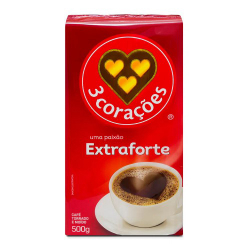 cafe 3 coracoes 500g e forte vac