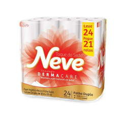 papel higienico neve folha dupla 30m neutro compacto leve24 pague21 24un