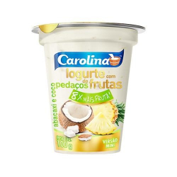 iogurte carolina pedacos de coco e abacaxi