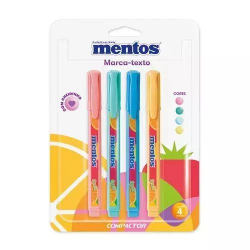 caneta marca texto compactor c/4 mentos