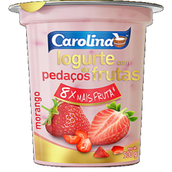 iogurte carolina pedacos morango