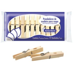 prendedor de roupas santa maria c/12 madeira