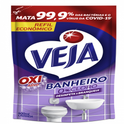 desinfetante banheiro lavanda veja sache 400ml refil economico