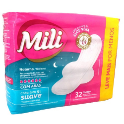 absorverte noturno com abas cobertura suave mili 32 unid.