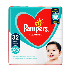 fraldas desc.pampers sup. sec. mega xg c/32