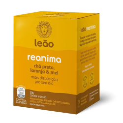 cha preto laranja e mel leao reanima caixa 20g 10 unidades