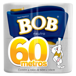 papel higienico bob neutro 60 metros com 4 unids.