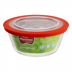 forma redonda com tampa vermelha 1,2l marinex facilita