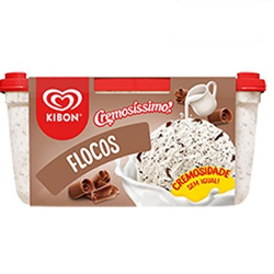 sorvete de pote kibon cremosissimo flocos 1.5 lt