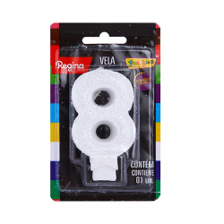 vela aniversario regina n 08 branca un