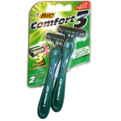 aparelho de barbear bic confort pele sensivel com 2 unid.