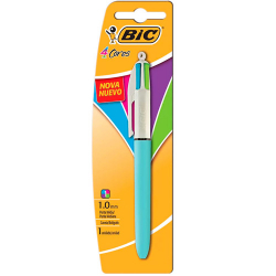 caneta esf. bic 4 cores fashion azul turq.