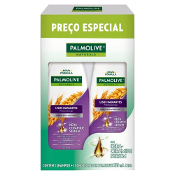 shampoo + condicionador palmolive nat 350ml lisos radiantes