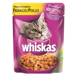 alimento whiskas pedacos de carne ao molho sabor frango 85g