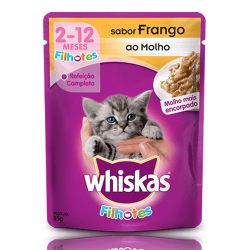 alimento whiskas filhotes sabor frango 85g
