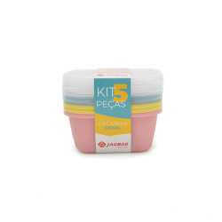 conjunto com 5 quadrado organizador jaguar 690ml