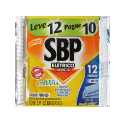 pastilha eletrico sbp refil com oleo de citronela leve 12 e pague 10 unid.
