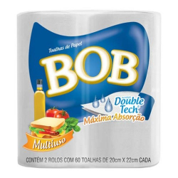 papel toalha bob com 2 unidades folha dupla