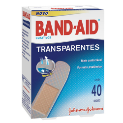 curativo band-aid transparentes com 40 unidades