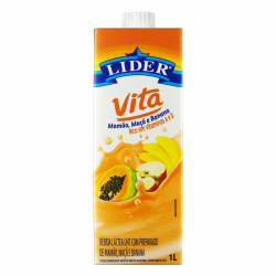 bebida lactea uht mamao, banana e maca lider vita caixa 1l