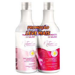 kit shampoo;condicionador nat brasiliss liso magnif 500ml