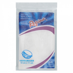 sacos de papel para hamburguer regina 10cm x 11cm pacote 50 unidades