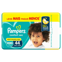 fralda pampers confort sec cccg c/44 fortebag