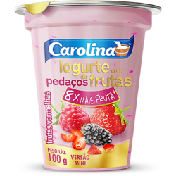 iogurte carolina pedacos frutas vermelha