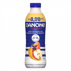 iogurte vitamina de frutas danone garrafa 850g