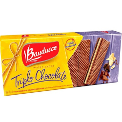 wafer bauducco triplo chocolate 140g