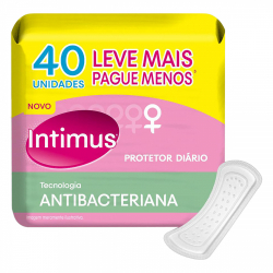 protetor diario sem abas antibacteriano intimus pacote 40 unidades leve mais pague menos
