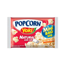 pipoca microondas yoki minibag natural com sal 50g