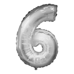 balao metalizado junco prata 40cm n.6