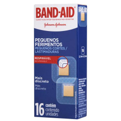 curativo band aid pequenos ferimentos cx 16un