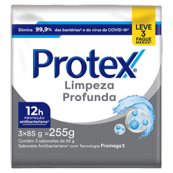 sabonete protex 85g pack c/3 limp. profunda