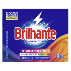 lava roupas em po brilhante 800g limpeza total