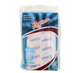 saco para pipoca regina papel com 50 unidades