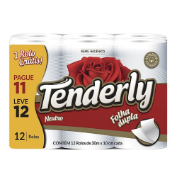 papel higienico tenderly neutro 30m com 4unid.